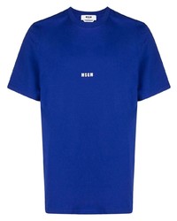 dunkelblaues T-Shirt mit einem Rundhalsausschnitt von MSGM