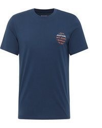 dunkelblaues T-Shirt mit einem Rundhalsausschnitt von Mustang