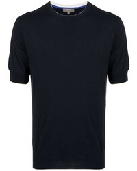 dunkelblaues T-Shirt mit einem Rundhalsausschnitt von N.Peal