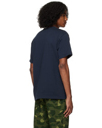 dunkelblaues T-Shirt mit einem Rundhalsausschnitt von BAPE