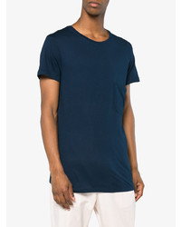 dunkelblaues T-Shirt mit einem Rundhalsausschnitt von Lot78