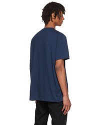 dunkelblaues T-Shirt mit einem Rundhalsausschnitt von Alexander McQueen