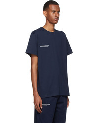 dunkelblaues T-Shirt mit einem Rundhalsausschnitt von PANGAIA