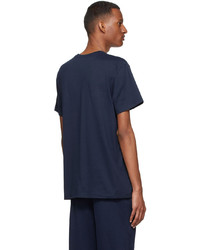dunkelblaues T-Shirt mit einem Rundhalsausschnitt von PANGAIA