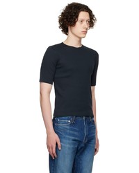 dunkelblaues T-Shirt mit einem Rundhalsausschnitt von Camiel Fortgens