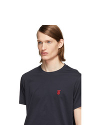 dunkelblaues T-Shirt mit einem Rundhalsausschnitt von Burberry