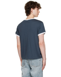 dunkelblaues T-Shirt mit einem Rundhalsausschnitt von Second/Layer