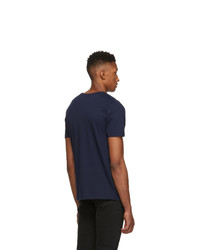 dunkelblaues T-Shirt mit einem Rundhalsausschnitt von Harmony