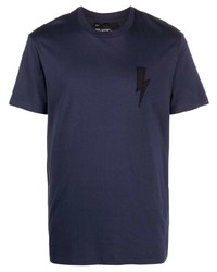 dunkelblaues T-Shirt mit einem Rundhalsausschnitt von Neil Barrett