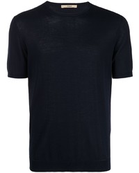 dunkelblaues T-Shirt mit einem Rundhalsausschnitt von Nuur