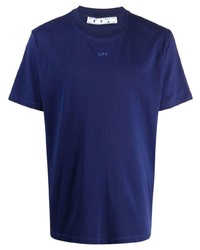 dunkelblaues T-Shirt mit einem Rundhalsausschnitt von Off-White