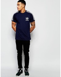 dunkelblaues T-Shirt mit einem Rundhalsausschnitt von adidas