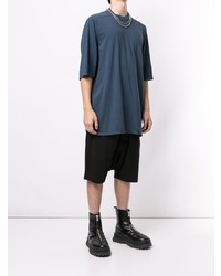 dunkelblaues T-Shirt mit einem Rundhalsausschnitt von Rick Owens DRKSHDW