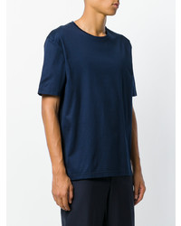 dunkelblaues T-Shirt mit einem Rundhalsausschnitt von E. Tautz