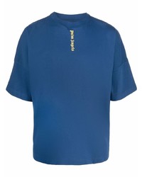 dunkelblaues T-Shirt mit einem Rundhalsausschnitt von Palm Angels