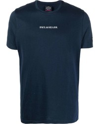 dunkelblaues T-Shirt mit einem Rundhalsausschnitt von Paul & Shark