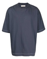 dunkelblaues T-Shirt mit einem Rundhalsausschnitt von Paura