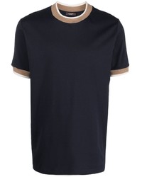 dunkelblaues T-Shirt mit einem Rundhalsausschnitt von Peserico