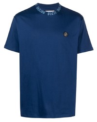 dunkelblaues T-Shirt mit einem Rundhalsausschnitt von Philipp Plein