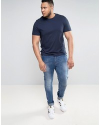 dunkelblaues T-Shirt mit einem Rundhalsausschnitt von Asos