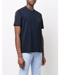 dunkelblaues T-Shirt mit einem Rundhalsausschnitt von Herno