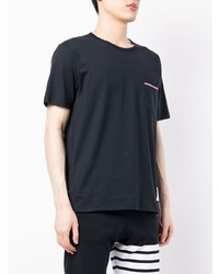 dunkelblaues T-Shirt mit einem Rundhalsausschnitt von Thom Browne