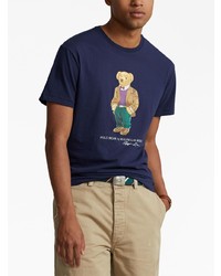 dunkelblaues T-Shirt mit einem Rundhalsausschnitt von Polo Ralph Lauren