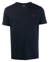 dunkelblaues T-Shirt mit einem Rundhalsausschnitt von Polo Ralph Lauren