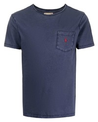 dunkelblaues T-Shirt mit einem Rundhalsausschnitt von Polo Ralph Lauren