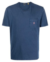 dunkelblaues T-Shirt mit einem Rundhalsausschnitt von Polo Ralph Lauren