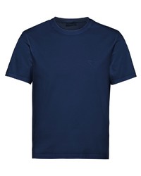 dunkelblaues T-Shirt mit einem Rundhalsausschnitt von Prada