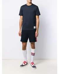 dunkelblaues T-Shirt mit einem Rundhalsausschnitt von Thom Browne