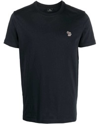 dunkelblaues T-Shirt mit einem Rundhalsausschnitt von PS Paul Smith