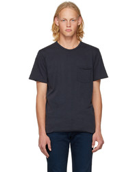 dunkelblaues T-Shirt mit einem Rundhalsausschnitt von rag & bone