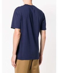 dunkelblaues T-Shirt mit einem Rundhalsausschnitt von Mauro Grifoni