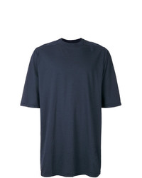 dunkelblaues T-Shirt mit einem Rundhalsausschnitt von Rick Owens DRKSHDW