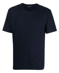 dunkelblaues T-Shirt mit einem Rundhalsausschnitt von Roberto Collina