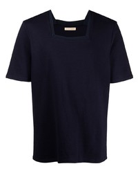 dunkelblaues T-Shirt mit einem Rundhalsausschnitt von ROMEO HUNTE