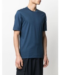 dunkelblaues T-Shirt mit einem Rundhalsausschnitt von Z Zegna