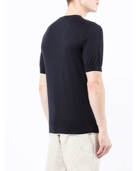 dunkelblaues T-Shirt mit einem Rundhalsausschnitt von N.Peal