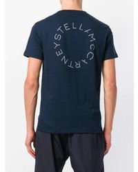 dunkelblaues T-Shirt mit einem Rundhalsausschnitt von Stella McCartney