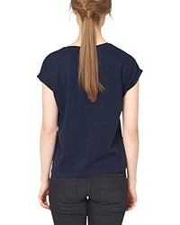 dunkelblaues T-Shirt mit einem Rundhalsausschnitt von s.Oliver