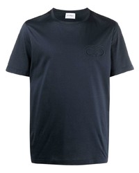dunkelblaues T-Shirt mit einem Rundhalsausschnitt von Salvatore Ferragamo