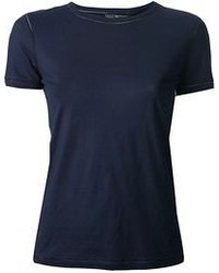 dunkelblaues T-Shirt mit einem Rundhalsausschnitt von Salvatore Ferragamo