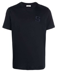 dunkelblaues T-Shirt mit einem Rundhalsausschnitt von Sandro