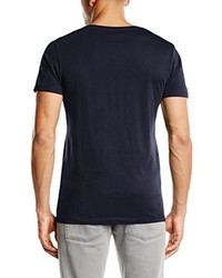 dunkelblaues T-Shirt mit einem Rundhalsausschnitt von Selected Homme