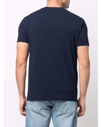 dunkelblaues T-Shirt mit einem Rundhalsausschnitt von Malo