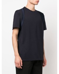 dunkelblaues T-Shirt mit einem Rundhalsausschnitt von Alexander McQueen