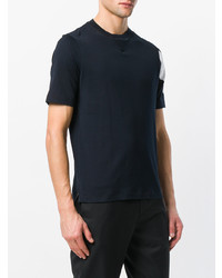 dunkelblaues T-Shirt mit einem Rundhalsausschnitt von Moncler Gamme Bleu