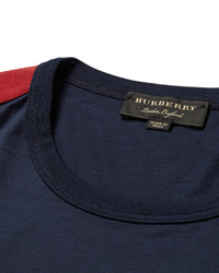 dunkelblaues T-Shirt mit einem Rundhalsausschnitt von Burberry